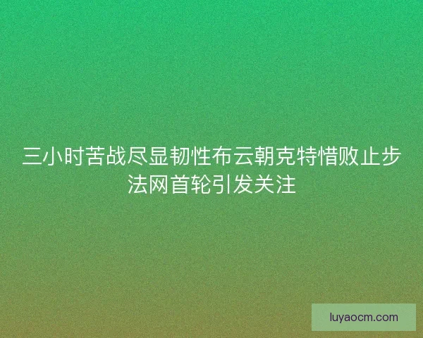 三小时苦战尽显韧性布云朝克特惜败止步法网首轮引发关注