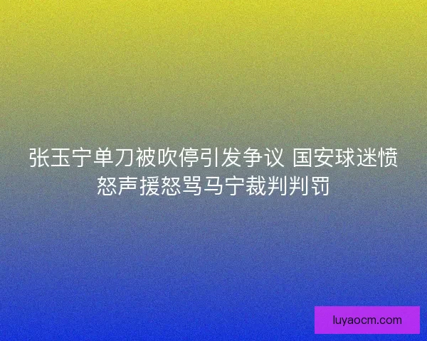 张玉宁单刀被吹停引发争议 国安球迷愤怒声援怒骂马宁裁判判罚
