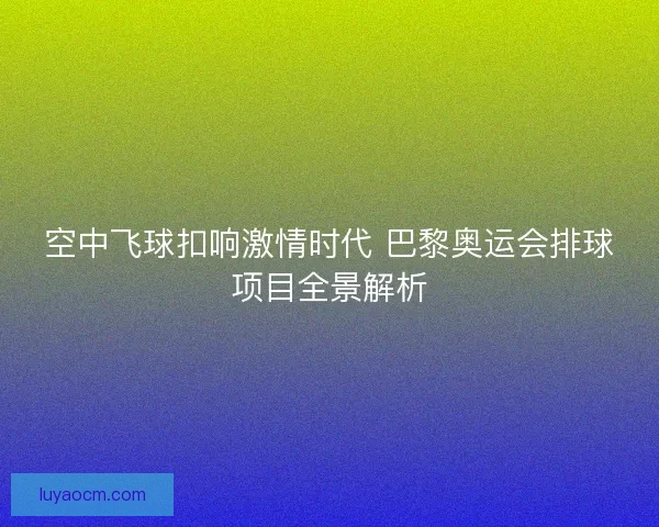 空中飞球扣响激情时代 巴黎奥运会排球项目全景解析 空中飞球扣响激情时代 巴黎奥运会排球项目全景解析