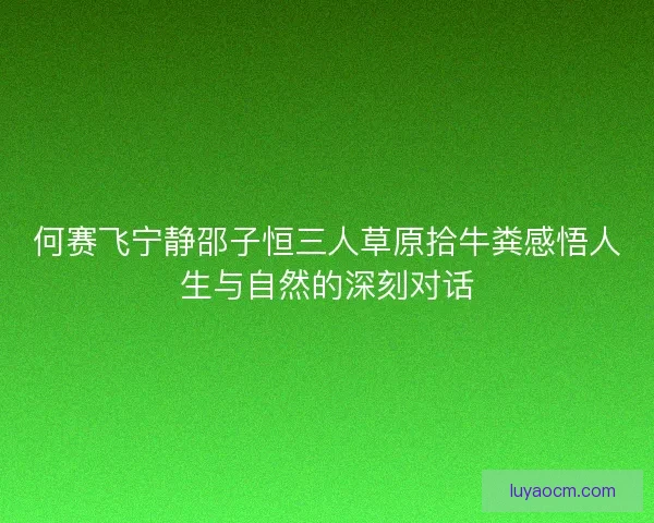 何赛飞宁静邵子恒三人草原拾牛粪感悟人生与自然的深刻对话